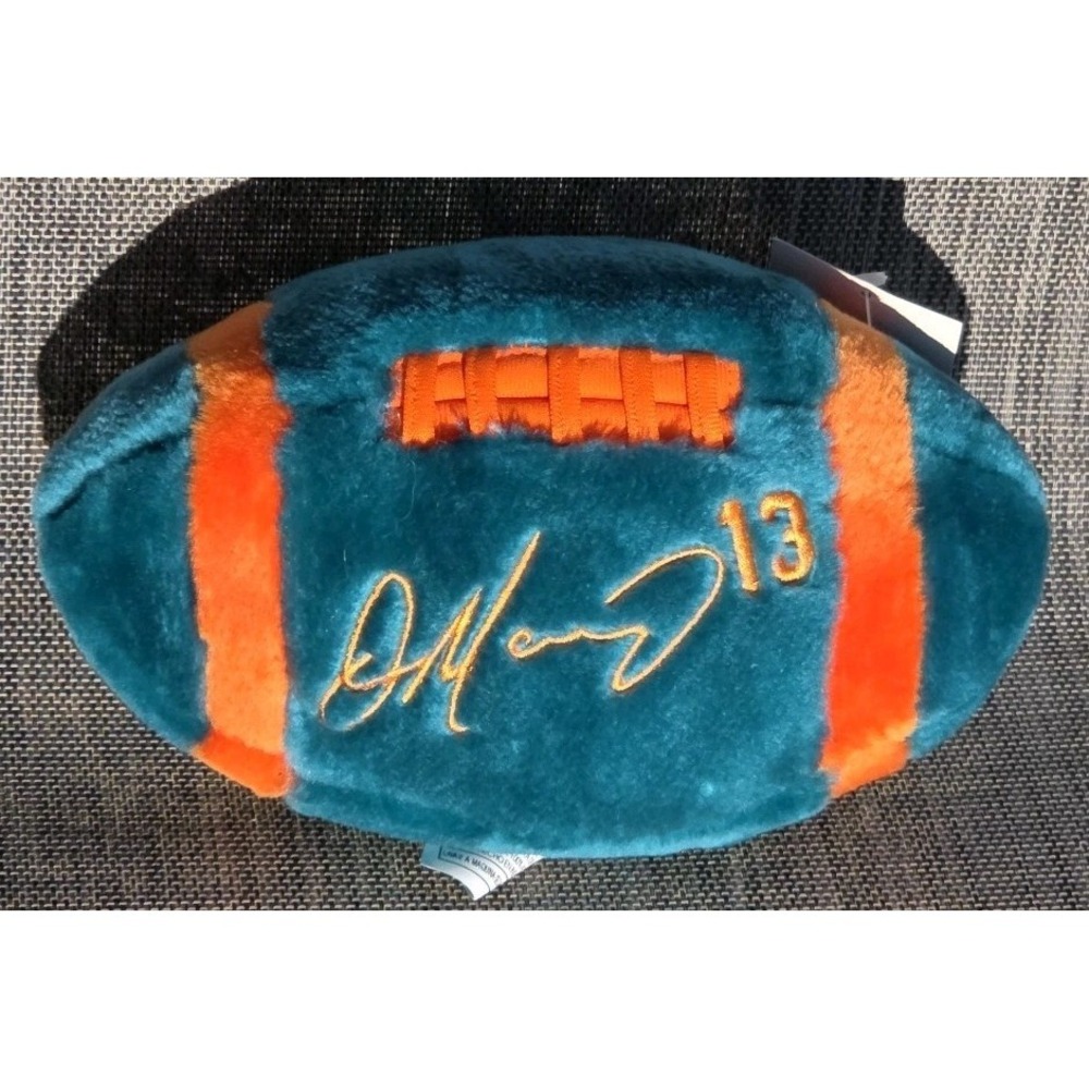 NOS Vtg 90s Dolphins Embroidered Signature Plush Football Dan Marino 13 USA Made